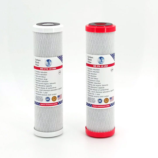 Pentair Duo 3GSL-10 Wasserfiltrationssystem Unter der Spüle mit Ersatzfilter Pentek WE-CTO-10 5μm, Pentek WE-PB-10 0.5μm