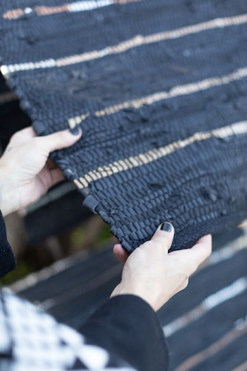 InTheBox Lines Teppich Rechteckig Sommer Leder Schwarz