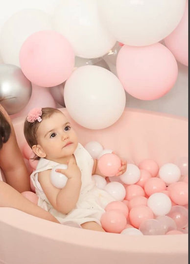 Larisa & Pumpkin Ball Pit Classic made of Fabric 90x90cm. for 6+ Months Pink