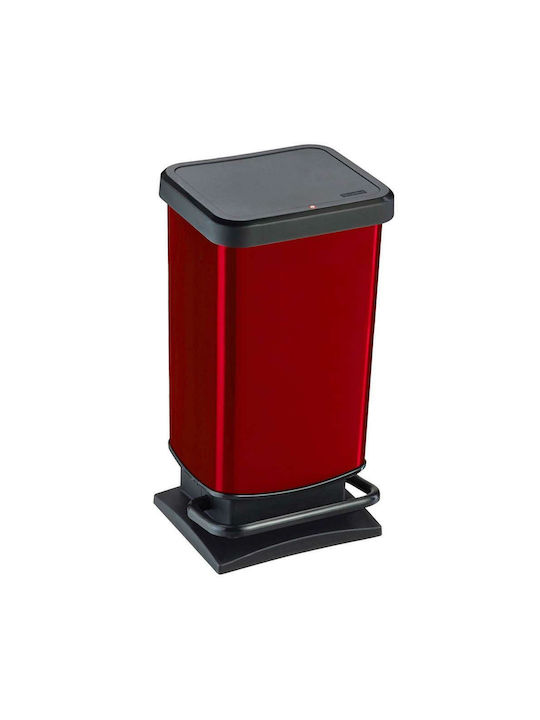 Dimitracas Paso Waste Bin Waste Plastic with Pedal Red 40lt 1pcs