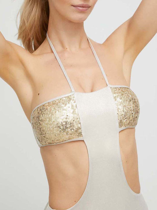 One-Piece Swimsuit with Cutouts Gold