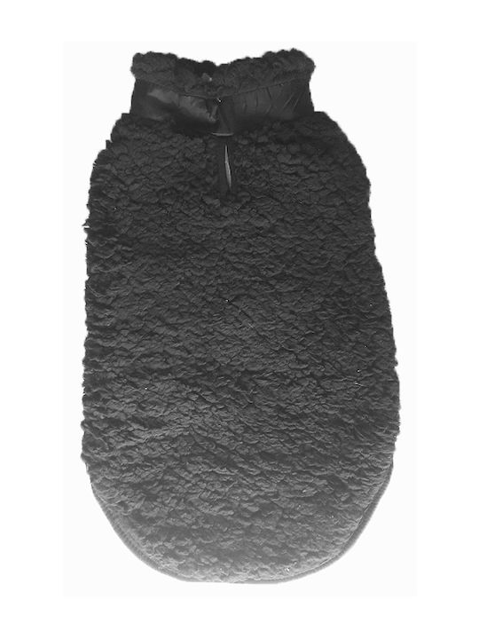 Hundemantel Fleece Schwarz Groß mit Rückenlänge 42 cm.