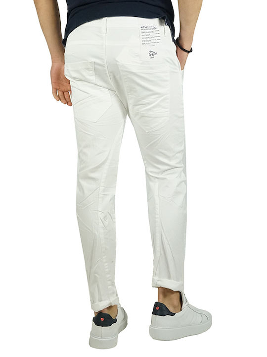 Cosi Jeans MONTICELLI Men's Trousers Chino Elastic in Slim Fit White