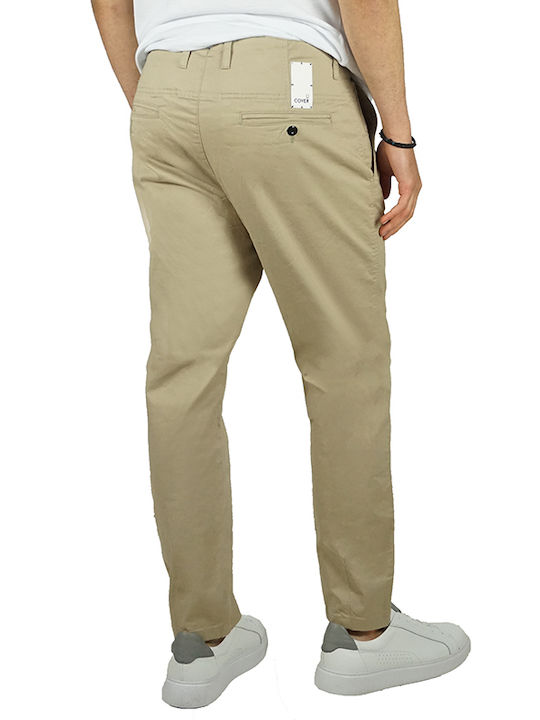 Cover Jeans CROWN Men's Trousers Chino Elastic Beige