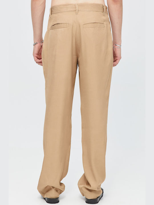 Aristoteli Bitsiani Men's Trousers in Loose Fit Beige