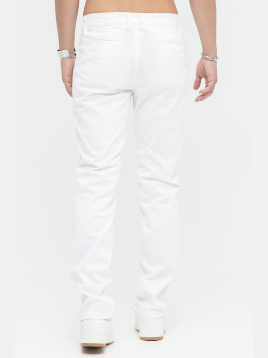 Aristoteli Bitsiani Men's Trousers Chino in Regular Fit White