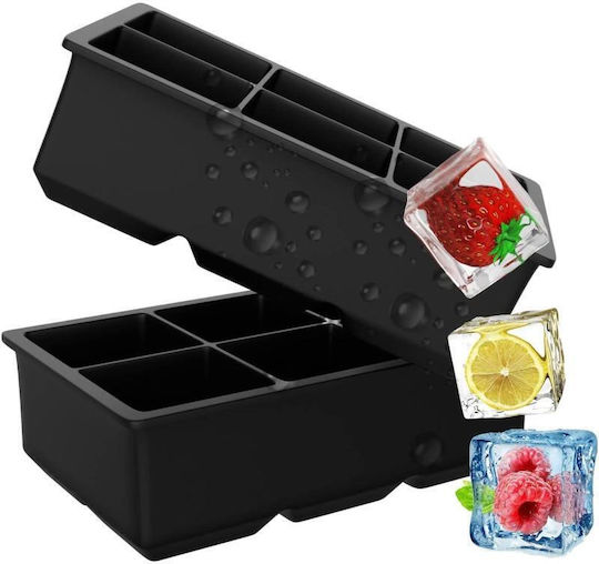 Viosarp Ice Tray Cube Silicone 6 Slots Black 5206753041030