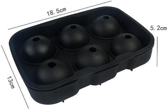 Viosarp Ice Cube Mold Round Silicone 6 Slots Gray 5206753041023