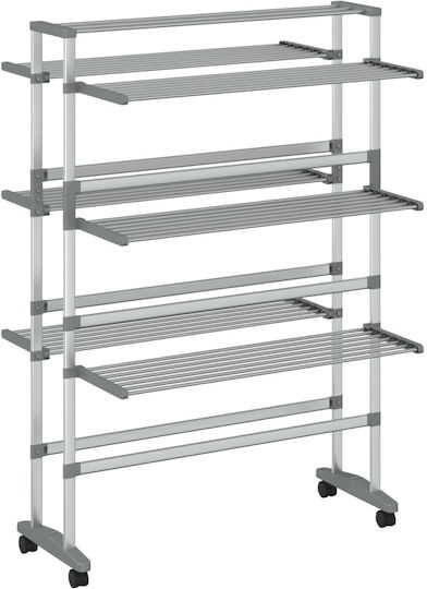 vidaXL Folding Floor Clothes Drying Rack Made of Aluminum with 36m Hanging Length
