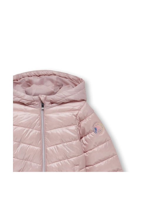 Kids Only Girls Quilted Coat Pink with Ηood