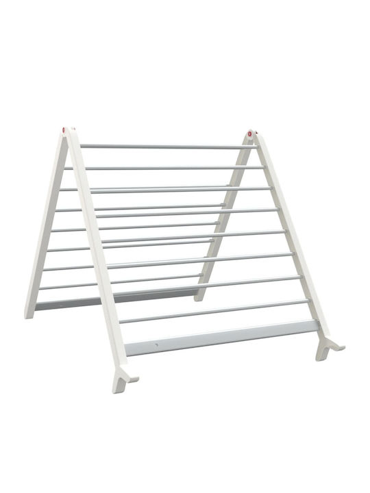 vidaXL Aluminum Folding Floor Clothes Drying Rack with Hanging Length 15.2m