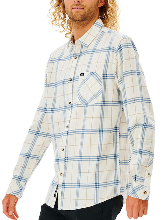 Rip Curl Men's Shirt Long Sleeve Flannel Checked Green