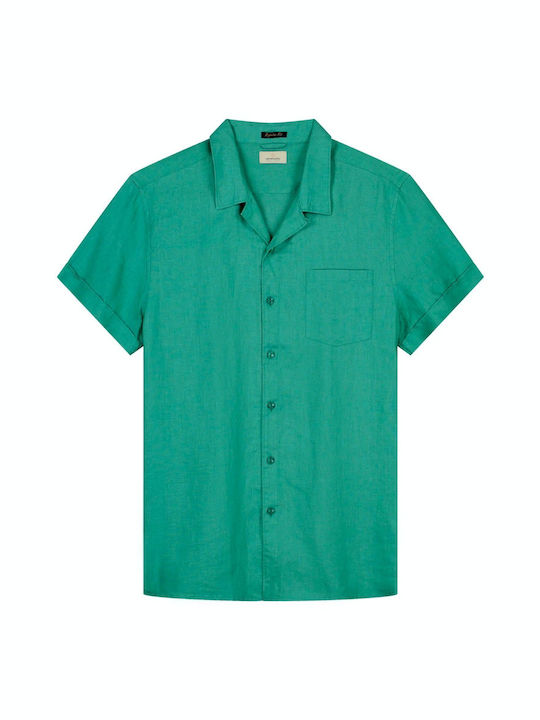 Dstrezzed Men's Shirt Short Sleeve Linen Green