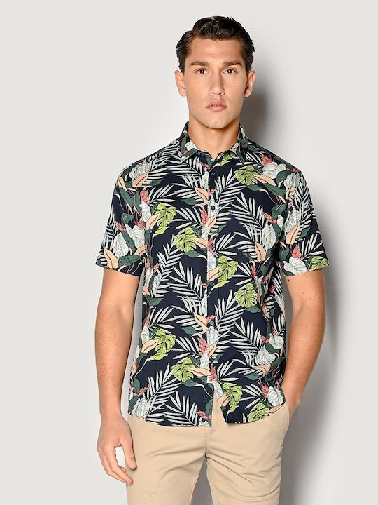 Brokers Jeans Men's Shirt Short Sleeve Cotton Floral Multicolour