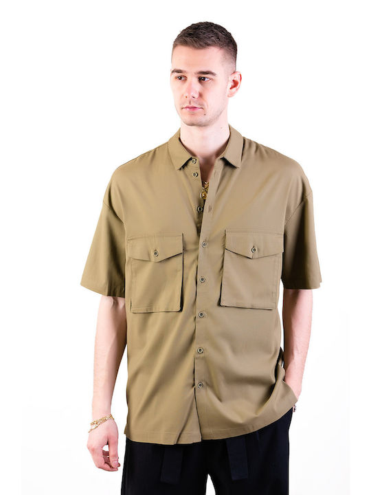 Nineteen Apparel Club Men's Shirt Long Sleeve Khaki