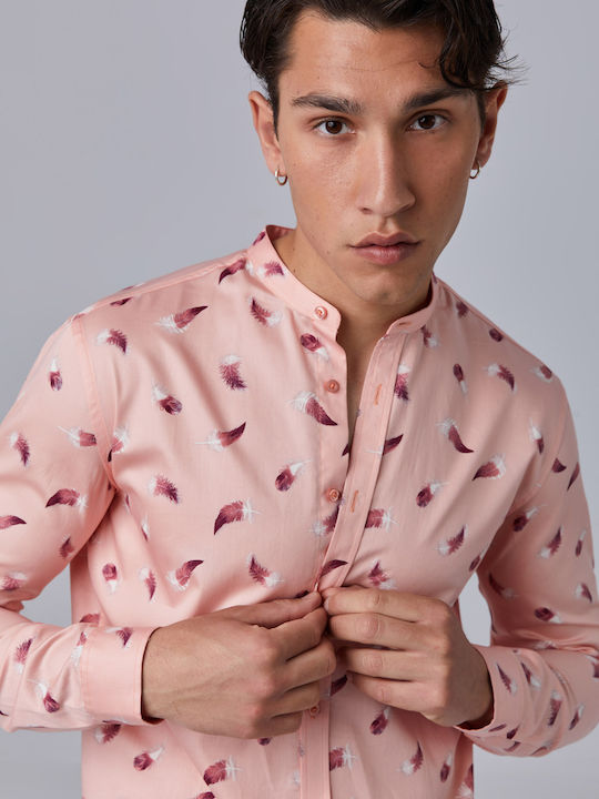 Aristoteli Bitsiani Men's Shirt Long Sleeve Cotton Pink