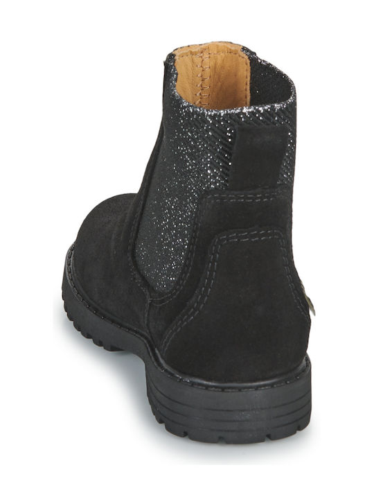 Suede Kinderstiefel Schwarze