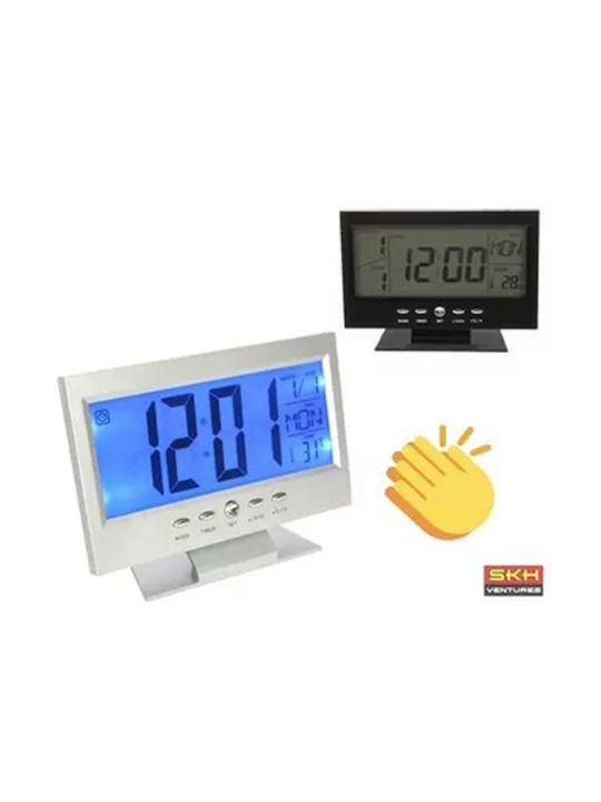 DS-8082 Μαύρο Επιτραπέζιο Ψηφιακό Ρολόι με Ξυπνητήρι