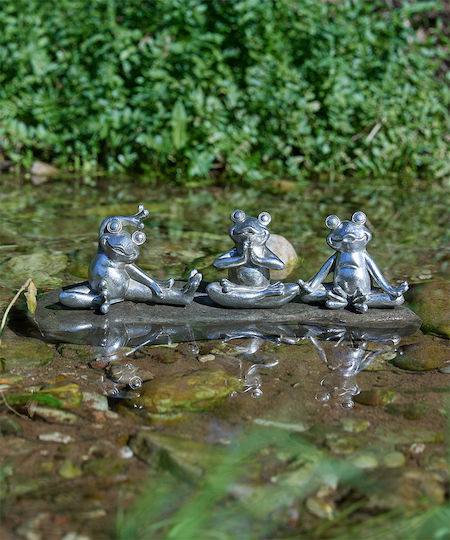 InTheBox Комплект Декоративни Жаби от Полирезин Froggies в Silver 3бр
