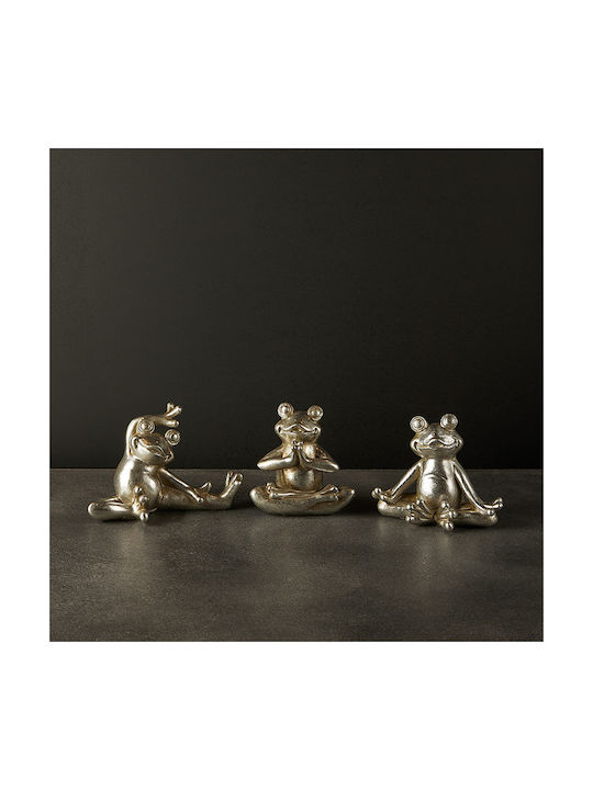 InTheBox Set of Decorative Frogs Polyresin Froggies in Silver 3pcs