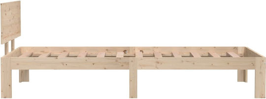 Ein Einzelbett Aus Holz Braune mit Lattenrost für Matratze 75x190cm