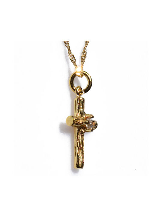 Bizoutaki Cross from Gold Plated Silver with Chain