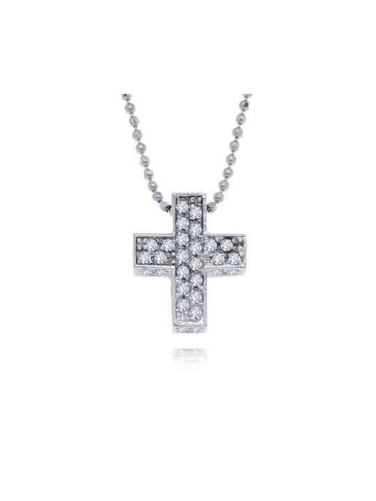 Arapinis Women's White Gold Cross 14K with Chain