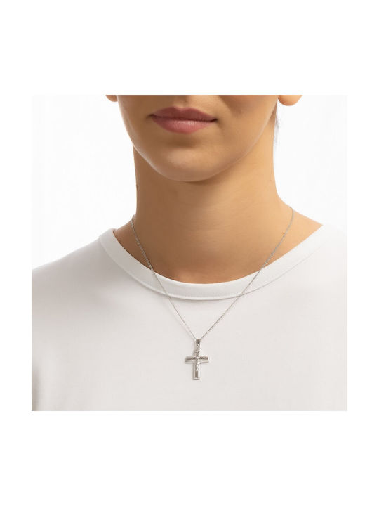 Eforo Men's White Gold Cross 14K with the Crucified