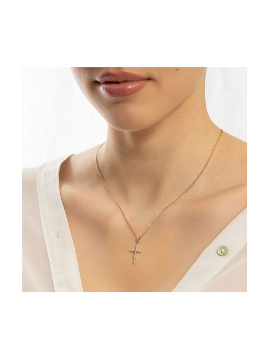 Eforo Women's Rose Gold Cross 14K