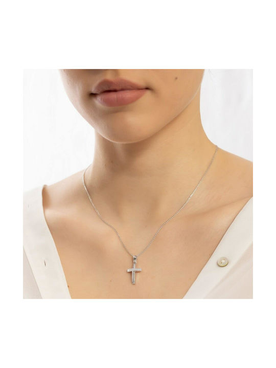 Eforo Women's White Gold Cross 14K