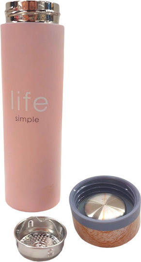 Natural Life Life Bottle Thermos Stainless Steel 380ml Pink