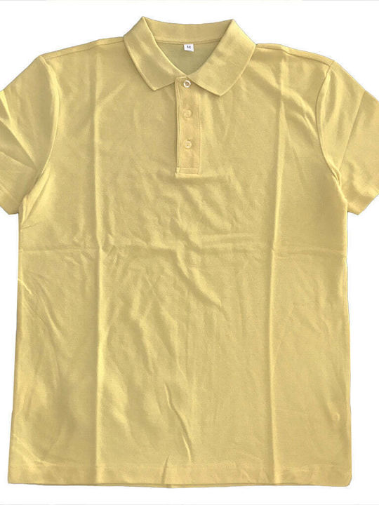 Ustyle Men's Short Sleeve Blouse Polo Yellow