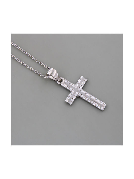 Ios Damen Kreuz aus Silber mit Kette