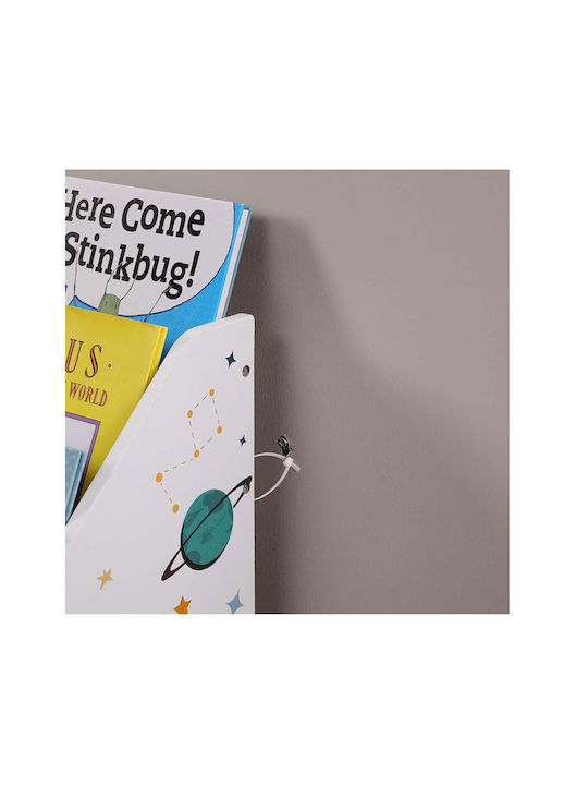 Kids Wooden Bookcase White 62.5x29.5x70cm
