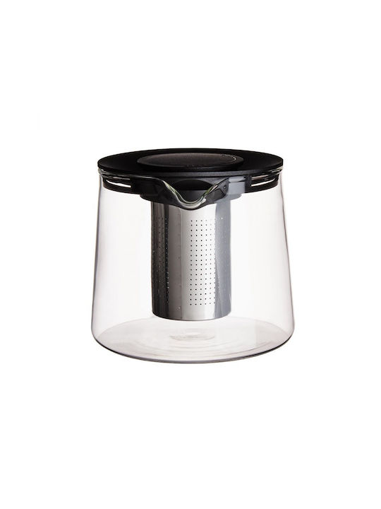 Butlers Grove TIME Teekanne mit Filter Rostfreier Stahl Transparente 1300ml