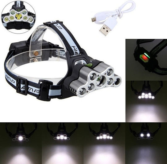 Cree Lumină de lucru și de sit, cu baterie Lanternă Frontală LED IPX6 cu Luminozitate Maximă 1900lm Negru