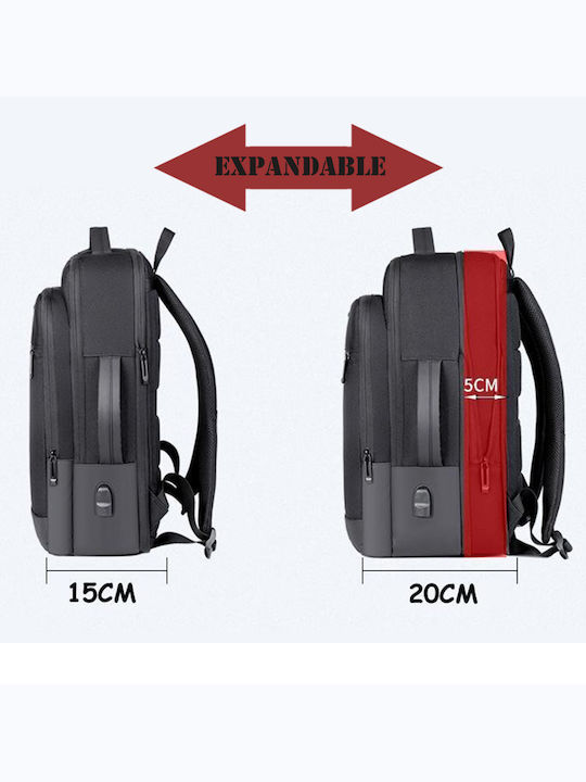 Playbags Collection Αδιάβροχη Τσάντα Πλάτης για Laptop 15.6" με Θύρα USB σε Μαύρο χρώμα