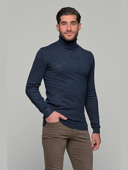 Petrol Industries Men's Long Sleeve Sweater Turtleneck Blue