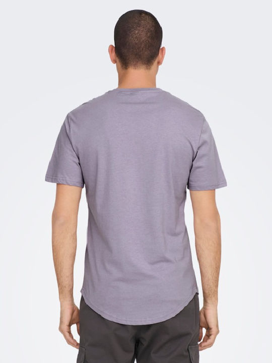 Only & Sons ONLY Men's Short Sleeve T-shirt Purple