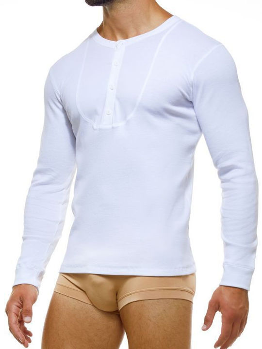 Modus Vivendi Men's Short Sleeve T-shirt with Buttons White