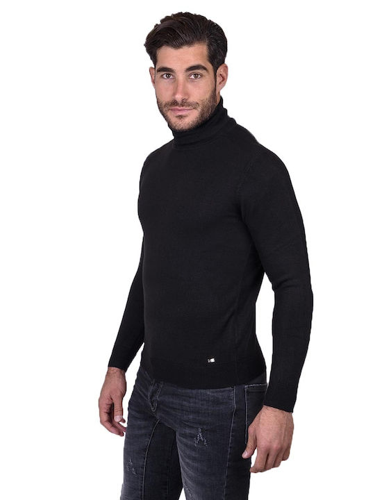 Markup Men's Long Sleeve Blouse Turtleneck Black