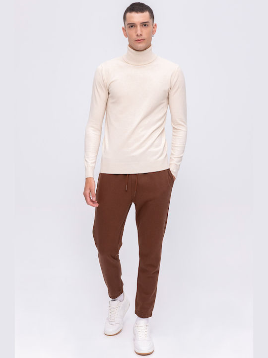 Aristoteli Bitsiani Men's Long Sleeve Sweater Turtleneck Beige