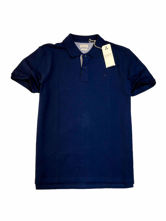 Frank Tailor Ανδρικό T-shirt Κοντομάνικο Polo Navy Μπλε