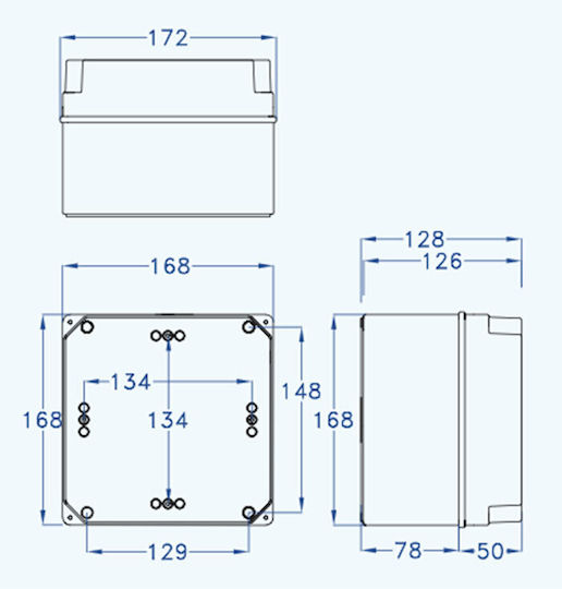 Aca Geros Electrical Box Cover 170x170x120mm with Transparent Cover GR17213