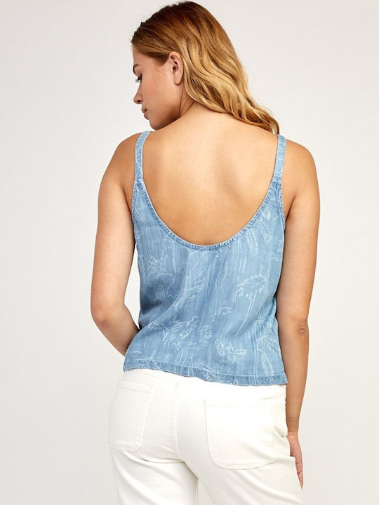 RVCA Damen Sommer Bluse Ärmellos Hellblau