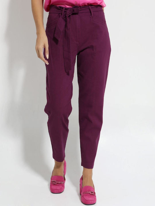 TRESOR Women's Fabric Trousers Purple