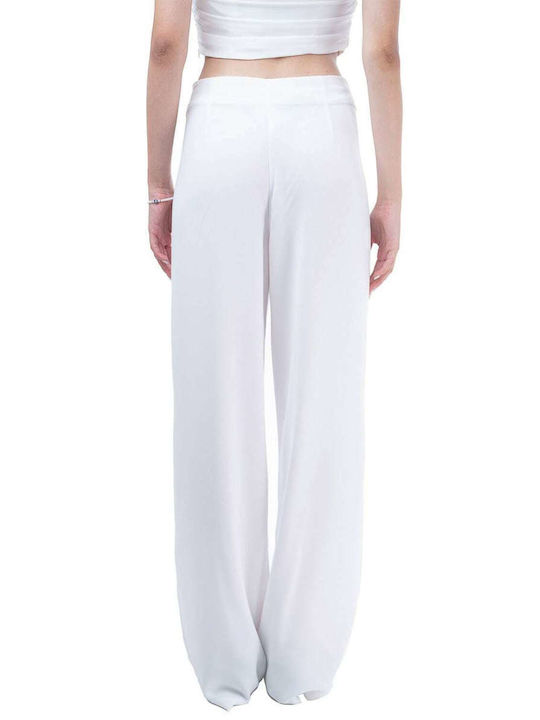 MY T Women's Fabric Trousers White