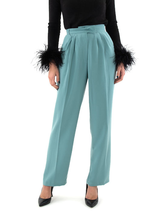 Studio 83 Women's Cotton Trousers Green