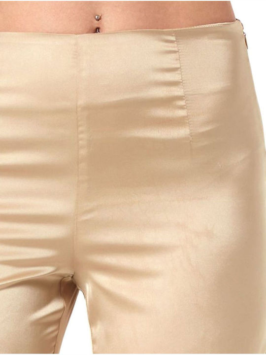 Damen Stoff Hose in Geradem Schnitt Beige