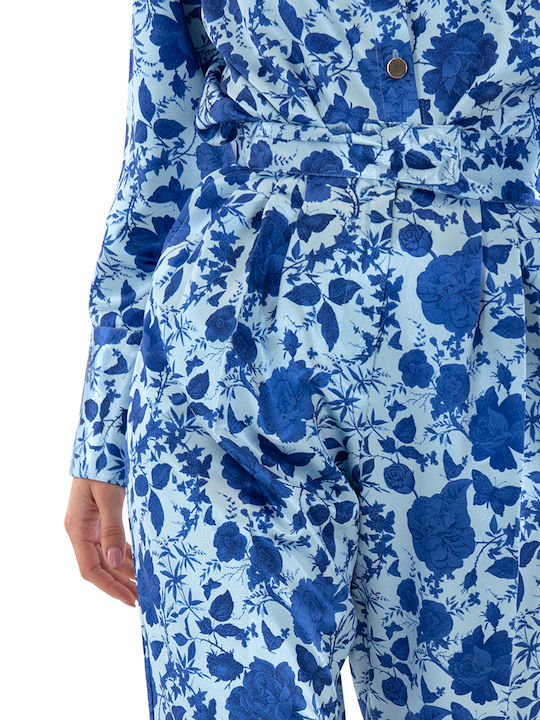 Damen Stoff Hose Blau